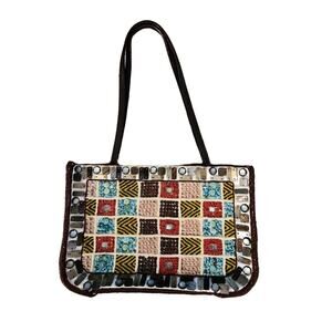 Barse‎ Womens Fully Beaded Square-hand Bag
